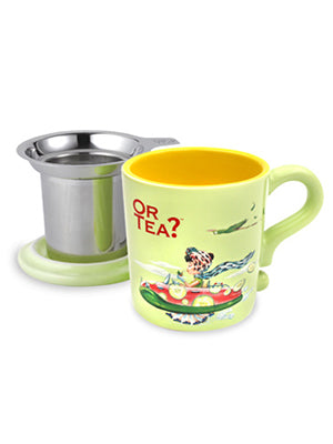Or Tea Teetasse Keramik mit Edelstahl Sieb Fassungsvermögen 300 ml