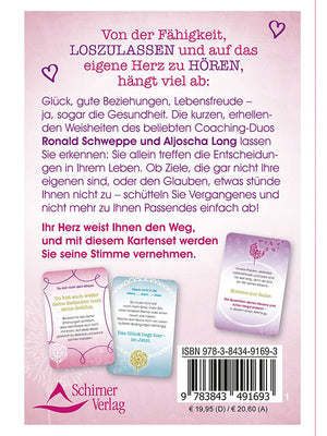 Pink-rosanes Kartendeck "Lass los und hör auf dein Herz"