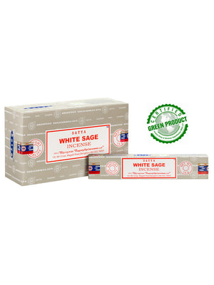 Räucherstäbchen "White Sage - Weißer Salbei" von Satya in nachhaltiger Papier-Verpackung