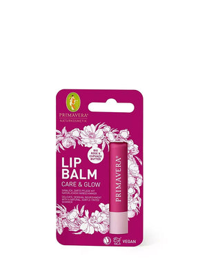 Lip Balm "Care & Glow" von Primavera mit Verpackung