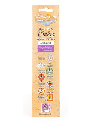 Die Chakra Räucherstäbchen in nachhaltiger Papierverpackung