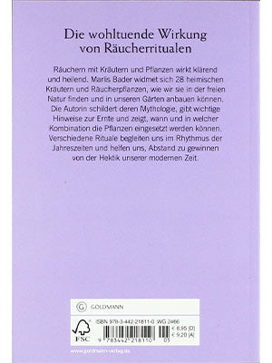 Das dunkle Taschenbuch "Räuchern mit heimischen Kräutern" von Marlis Bader Rückseite